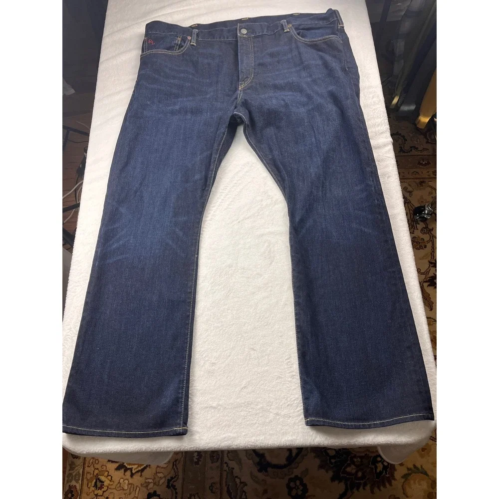 Polo Ralph Lauren Jeans Mens 42x30 Blue Authentic Dungarees Straight Leg Denim